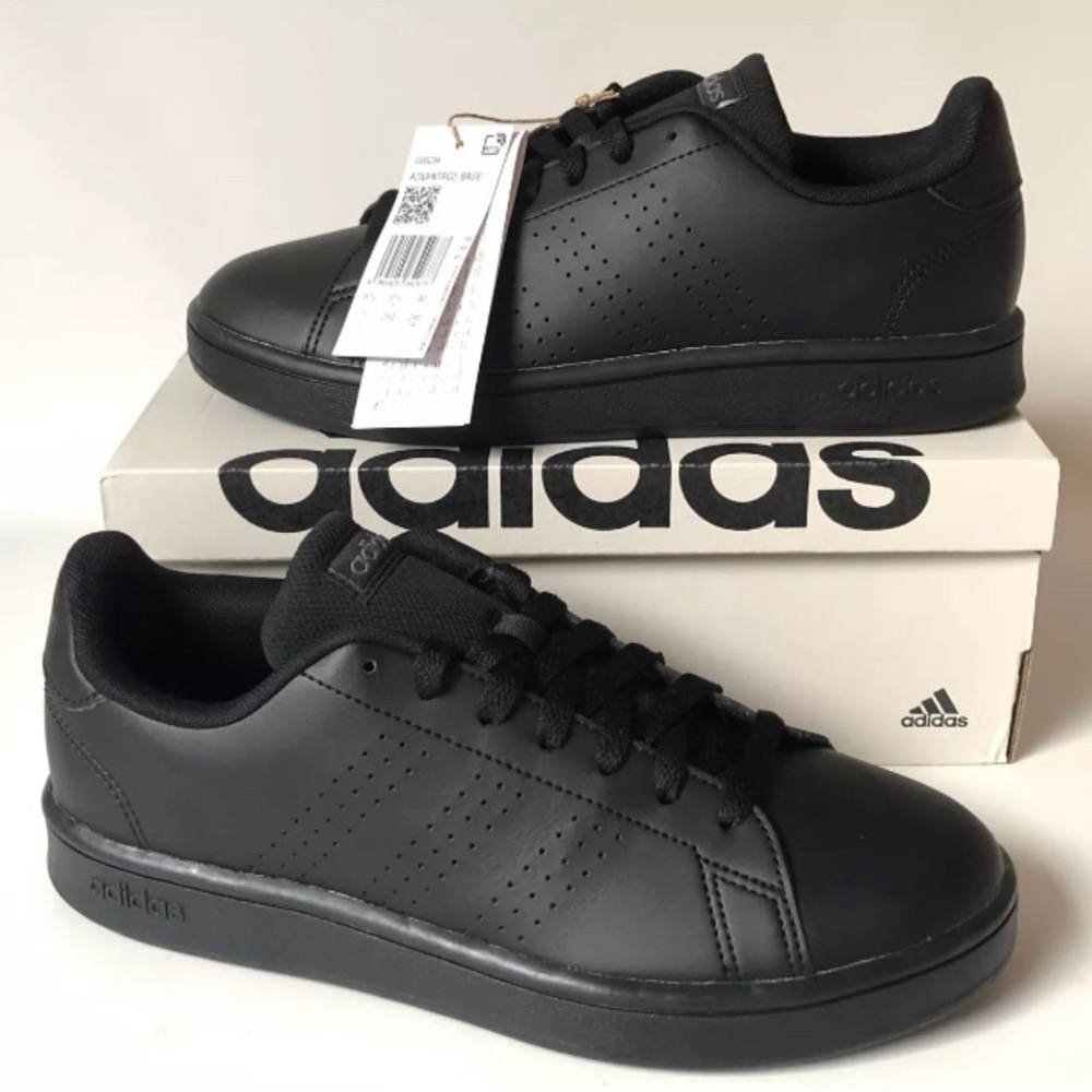Adidas Advantage Base Triple Black Mens Shoes Athletic Sneakers GW9284 Multi Sz